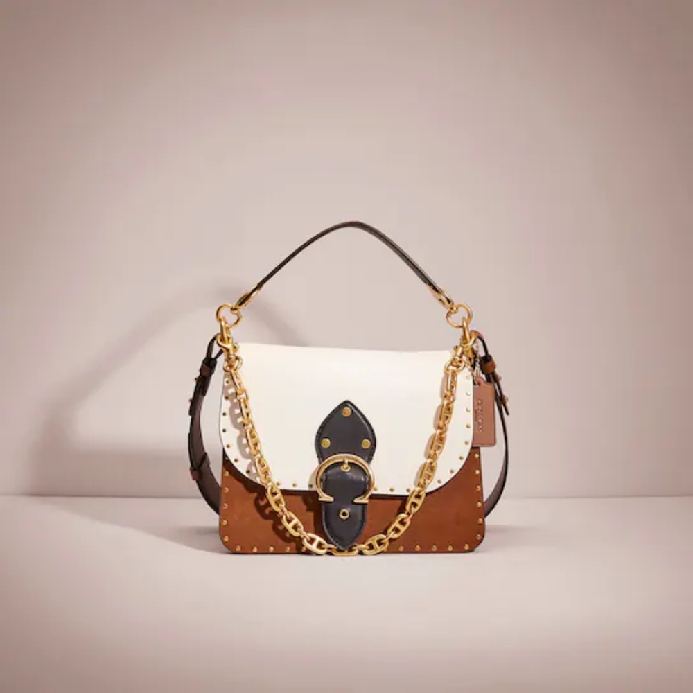 Coach Beat Shoulder Bag In Colorblock With Rivets